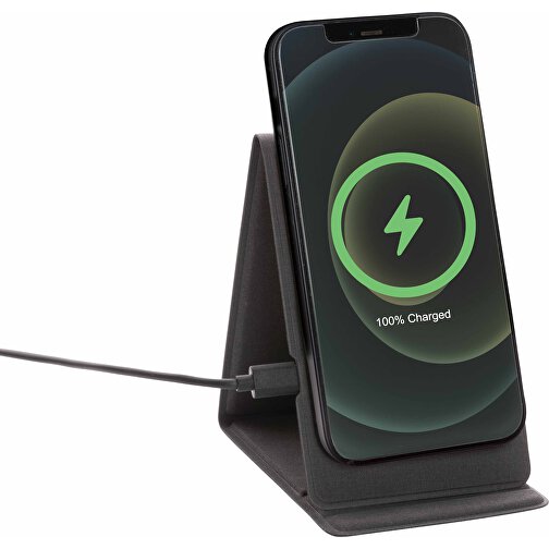 Artic Magnetischer 10W Wireless Charging Smartphonehalter, Schwarz , schwarz, PU, 7,80cm x 1,10cm (Länge x Höhe), Bild 2