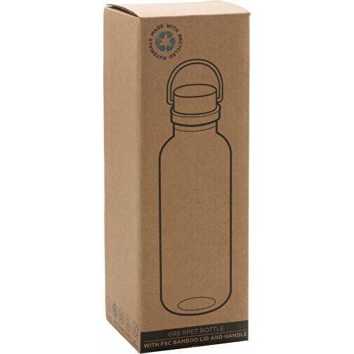 GRS RPET Flasche With Bambusdeckel Und Griff, Transparent , transparent, PET - recycelt, 7,50cm x 22,30cm (Länge x Höhe), Bild 6