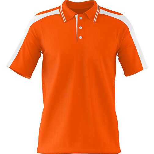 Poloshirt Individuell Gestaltbar , orange / weiss, 200gsm Poly / Cotton Pique, S, 65,00cm x 45,00cm (Höhe x Breite), Bild 1