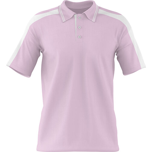 Poloshirt Individuell Gestaltbar , zartrosa / weiß, 200gsm Poly / Cotton Pique, M, 70,00cm x 49,00cm (Höhe x Breite), Bild 1