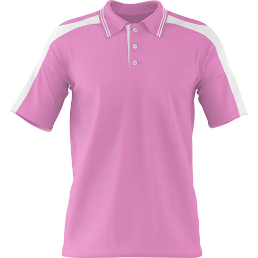 Poloshirt Individuell Gestaltbar , rosa / weiss, 200gsm Poly / Cotton Pique, L, 73,50cm x 54,00cm (Höhe x Breite), Bild 1