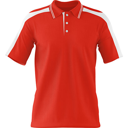 Poloshirt Individuell Gestaltbar , rot / weiss, 200gsm Poly / Cotton Pique, 3XL, 81,00cm x 66,00cm (Höhe x Breite), Bild 1