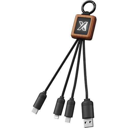 SCX.design C19 Câble Easy to Use en bois avec logo lumineux, Image 1