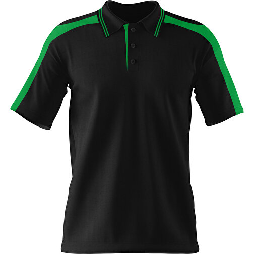Poloshirt Individuell Gestaltbar , schwarz / grün, 200gsm Poly / Cotton Pique, XL, 76,00cm x 59,00cm (Höhe x Breite), Bild 1