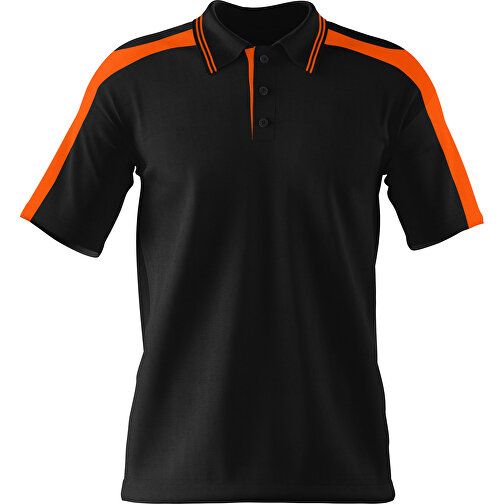 Poloshirt Individuell Gestaltbar , schwarz / orange, 200gsm Poly / Cotton Pique, XL, 76,00cm x 59,00cm (Höhe x Breite), Bild 1