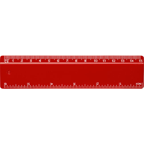 Refari 15 Cm Lineal Aus Recyceltem Kunststoff , rot, Recycelter HIPS Kunststoff, 15,80cm x 0,30cm x 3,70cm (Länge x Höhe x Breite), Bild 3