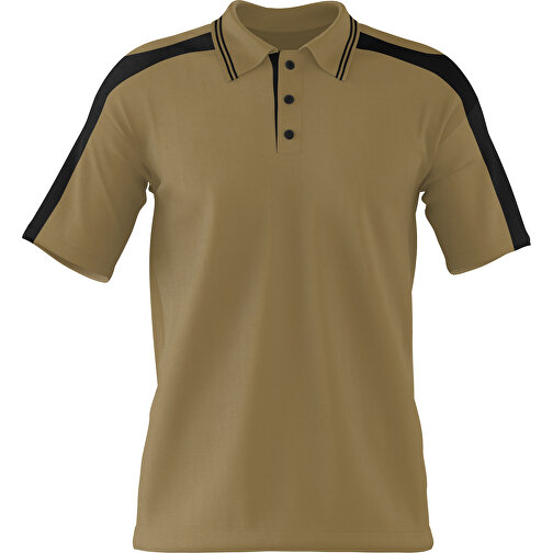 Poloshirt Individuell Gestaltbar , gold / schwarz, 200gsm Poly / Cotton Pique, XS, 60,00cm x 40,00cm (Höhe x Breite), Bild 1
