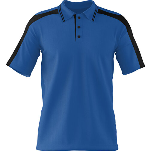 Poloshirt Individuell Gestaltbar , dunkelblau / schwarz, 200gsm Poly / Cotton Pique, XS, 60,00cm x 40,00cm (Höhe x Breite), Bild 1