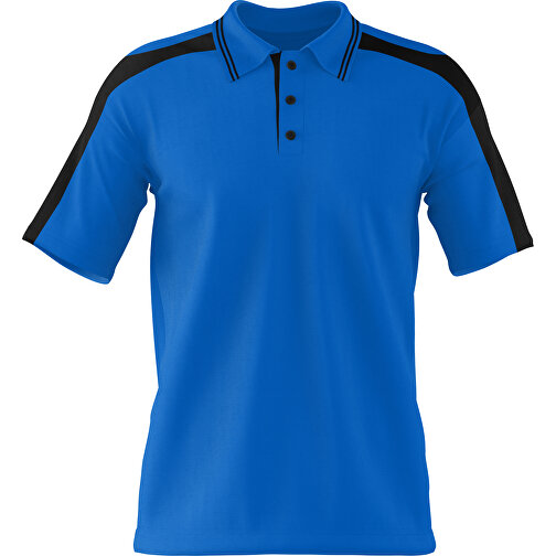 Poloshirt Individuell Gestaltbar , kobaltblau / schwarz, 200gsm Poly / Cotton Pique, XL, 76,00cm x 59,00cm (Höhe x Breite), Bild 1