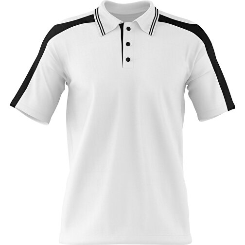 Poloshirt Individuell Gestaltbar , weiß / schwarz, 200gsm Poly / Cotton Pique, S, 65,00cm x 45,00cm (Höhe x Breite), Bild 1