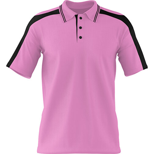 Poloshirt Individuell Gestaltbar , rosa / schwarz, 200gsm Poly / Cotton Pique, S, 65,00cm x 45,00cm (Höhe x Breite), Bild 1