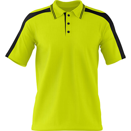 Poloshirt Individuell Gestaltbar , hellgrün / schwarz, 200gsm Poly / Cotton Pique, M, 70,00cm x 49,00cm (Höhe x Breite), Bild 1