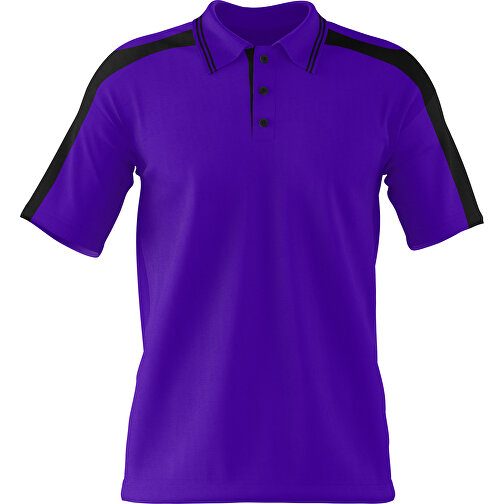 Poloshirt Individuell Gestaltbar , violet / schwarz, 200gsm Poly / Cotton Pique, L, 73,50cm x 54,00cm (Höhe x Breite), Bild 1