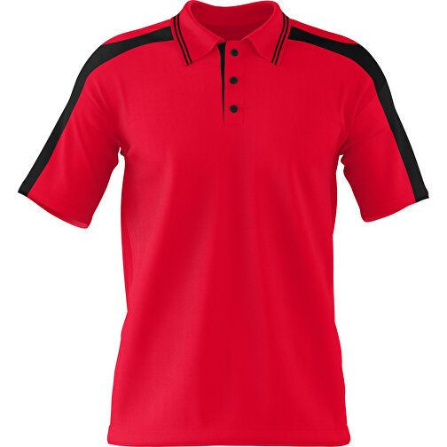 Poloshirt Individuell Gestaltbar , ampelrot / schwarz, 200gsm Poly / Cotton Pique, L, 73,50cm x 54,00cm (Höhe x Breite), Bild 1