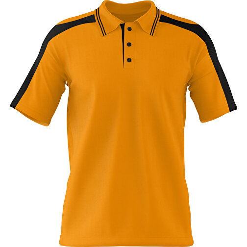 Poloshirt Individuell Gestaltbar , kürbisorange / schwarz, 200gsm Poly / Cotton Pique, L, 73,50cm x 54,00cm (Höhe x Breite), Bild 1
