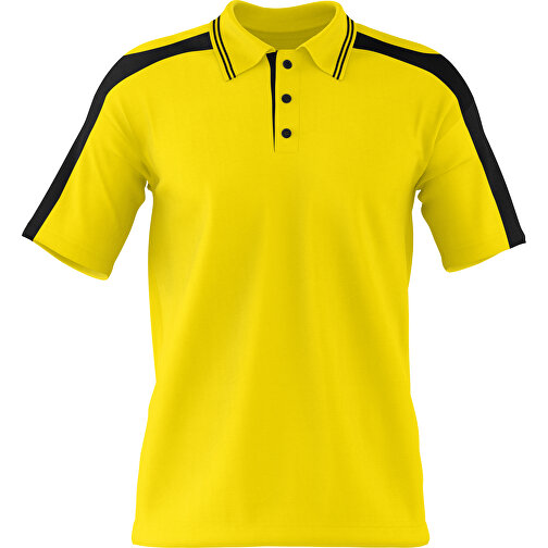Poloshirt Individuell Gestaltbar , gelb / schwarz, 200gsm Poly / Cotton Pique, L, 73,50cm x 54,00cm (Höhe x Breite), Bild 1