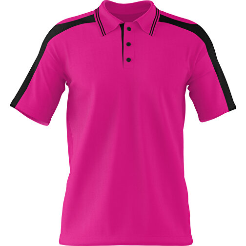 Poloshirt Individuell Gestaltbar , pink / schwarz, 200gsm Poly / Cotton Pique, 3XL, 81,00cm x 66,00cm (Höhe x Breite), Bild 1