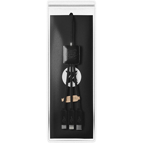 SCX.design C45 5-in-1 RPET-Ladekabel Mit Datentransfer , schwarz, Polyester, Recycled PET, ABS Kunststoff, 17,50cm x 5,50cm (Länge x Breite), Bild 2