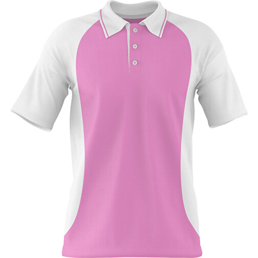 Poloshirt Individuell Gestaltbar , rosa / weiss, 200gsm Poly/Cotton Pique, XS, 60,00cm x 40,00cm (Höhe x Breite), Bild 1