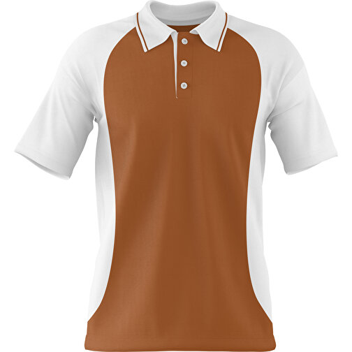 Poloshirt Individuell Gestaltbar , braun / weiß, 200gsm Poly/Cotton Pique, XL, 76,00cm x 59,00cm (Höhe x Breite), Bild 1