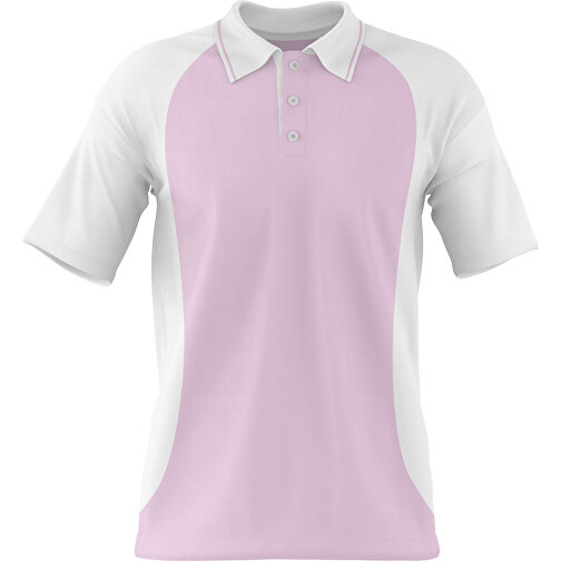 Poloshirt Individuell Gestaltbar , zartrosa / weiss, 200gsm Poly/Cotton Pique, XL, 76,00cm x 59,00cm (Höhe x Breite), Bild 1