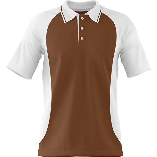 Poloshirt Individuell Gestaltbar , dunkelbraun / weiß, 200gsm Poly/Cotton Pique, XL, 76,00cm x 59,00cm (Höhe x Breite), Bild 1