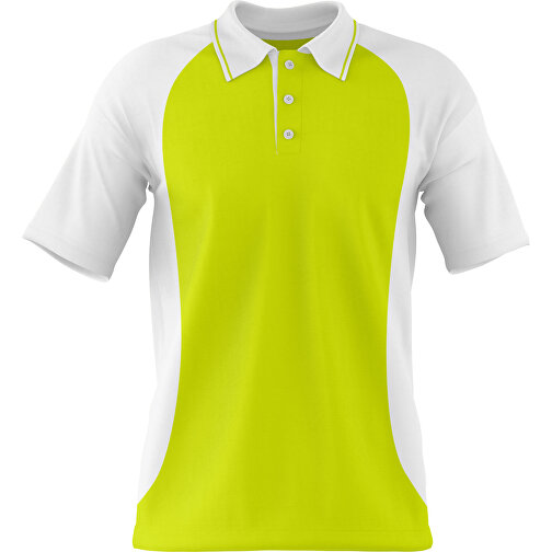 Poloshirt Individuell Gestaltbar , hellgrün / weiß, 200gsm Poly/Cotton Pique, XL, 76,00cm x 59,00cm (Höhe x Breite), Bild 1