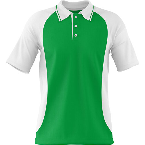 Poloshirt Individuell Gestaltbar , grün / weiss, 200gsm Poly/Cotton Pique, S, 65,00cm x 45,00cm (Höhe x Breite), Bild 1