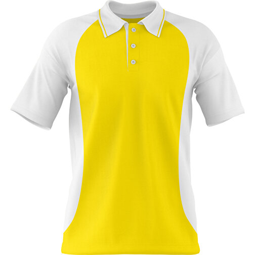 Poloshirt Individuell Gestaltbar , gelb / weiß, 200gsm Poly/Cotton Pique, S, 65,00cm x 45,00cm (Höhe x Breite), Bild 1