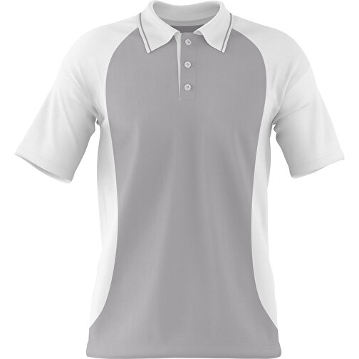 Poloshirt Individuell Gestaltbar , hellgrau / weiß, 200gsm Poly/Cotton Pique, L, 73,50cm x 54,00cm (Höhe x Breite), Bild 1