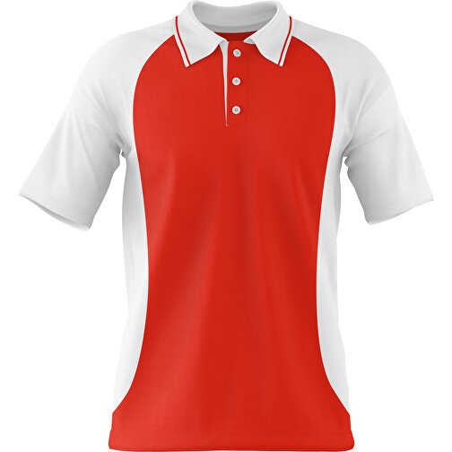 Poloshirt Individuell Gestaltbar , rot / weiß, 200gsm Poly/Cotton Pique, L, 73,50cm x 54,00cm (Höhe x Breite), Bild 1