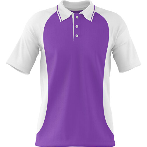 Poloshirt Individuell Gestaltbar , lavendellila / weiss, 200gsm Poly/Cotton Pique, L, 73,50cm x 54,00cm (Höhe x Breite), Bild 1