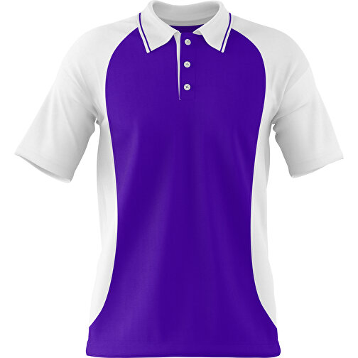 Poloshirt Individuell Gestaltbar , violet / weiss, 200gsm Poly/Cotton Pique, 2XL, 79,00cm x 63,00cm (Höhe x Breite), Bild 1
