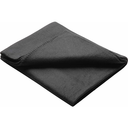 Fleece-Decke Im Etui, Schwarz , schwarz, Polyester, 150,00cm x 1,00cm (Länge x Höhe), Bild 1