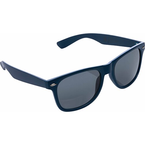Sonnenbrille Aus GRS Recyceltem Kunststoff, Navy Blau , navy blau, PC - recycelt, 14,40cm x 3,00cm (Länge x Höhe), Bild 1