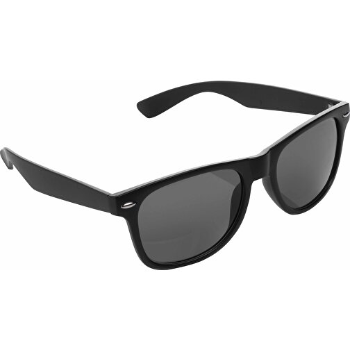 Sonnenbrille Aus GRS Recyceltem Kunststoff, Schwarz , schwarz, PC - recycelt, 14,40cm x 3,00cm (Länge x Höhe), Bild 3