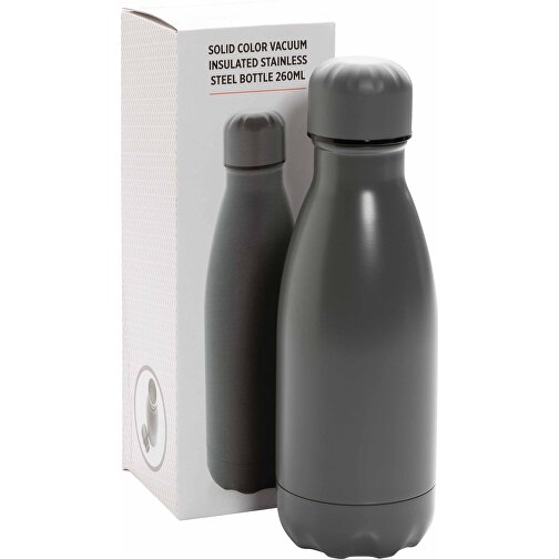 Solid Color Vakuum Stainless-Steel Flasche 260ml, Grau , grau, Edelstahl, 20,00cm x 20,00cm (Länge x Höhe), Bild 10