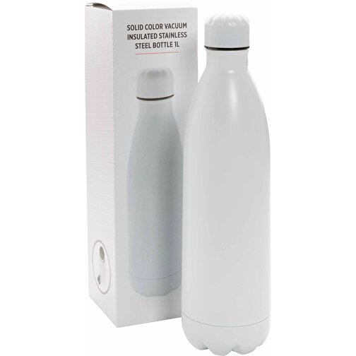 Solid Color Vakuum Stainless-Steel Flasche 1L, Weiss , weiss, Edelstahl, 32,80cm x 32,80cm (Länge x Höhe), Bild 8