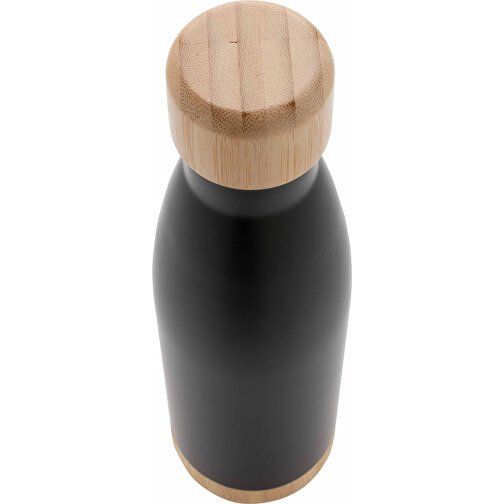 Vakuum rustfrit stål flaske med bambus låg og bund, Billede 3