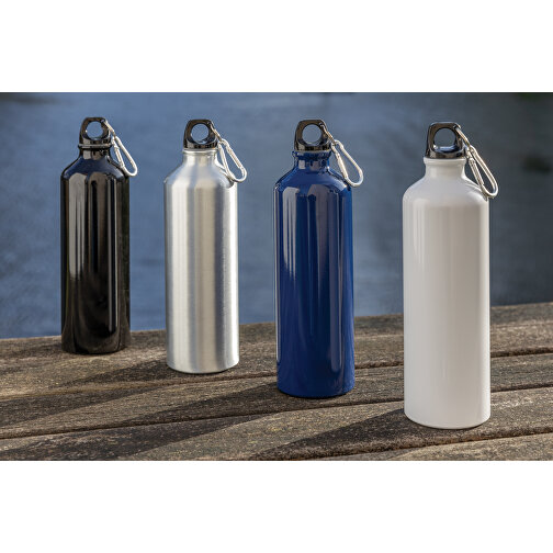 XL Aluminium Flasche Mit Karabiner, Silber , silber, Aluminium, 7,30cm x 25,00cm (Länge x Höhe), Bild 7