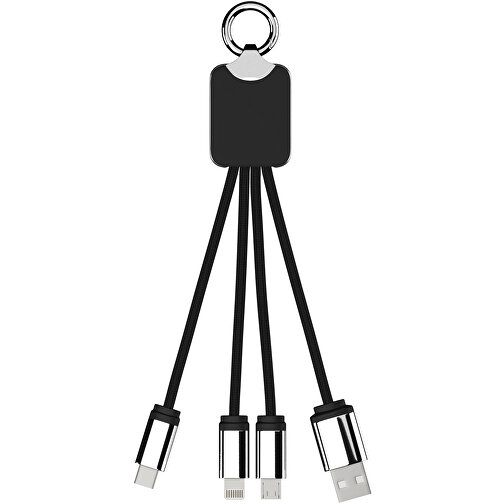 SCX.design C15 Quatro Ladekabel Mit Leuchtlogo , schwarz / weiß, Recycelter PET Kunststoff, Metall, Gummi, 16,00cm x 2,60cm (Länge x Breite), Bild 5