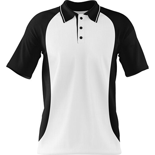 Poloshirt Individuell Gestaltbar , weiss / schwarz, 200gsm Poly/Cotton Pique, XS, 60,00cm x 40,00cm (Höhe x Breite), Bild 1