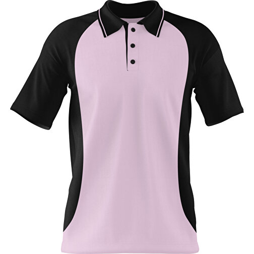 Poloshirt Individuell Gestaltbar , zartrosa / schwarz, 200gsm Poly/Cotton Pique, XS, 60,00cm x 40,00cm (Höhe x Breite), Bild 1