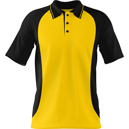 Poloshirt Individuell Gestaltbar , goldgelb / schwarz, 200gsm Poly/Cotton Pique, XS, 60,00cm x 40,00cm (Höhe x Breite), Bild 1
