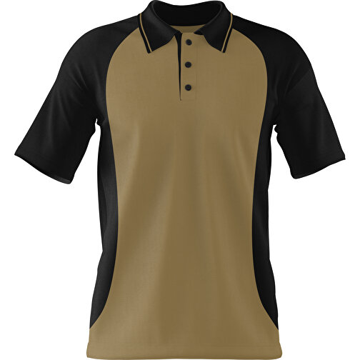 Poloshirt Individuell Gestaltbar , gold / schwarz, 200gsm Poly/Cotton Pique, S, 65,00cm x 45,00cm (Höhe x Breite), Bild 1