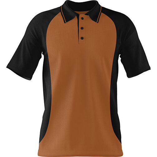 Poloshirt Individuell Gestaltbar , braun / schwarz, 200gsm Poly/Cotton Pique, S, 65,00cm x 45,00cm (Höhe x Breite), Bild 1