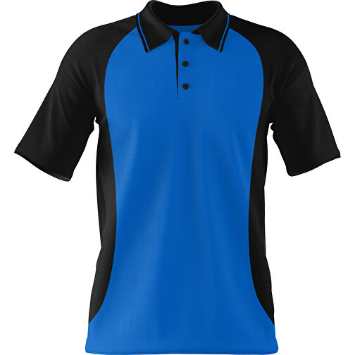 Poloshirt Individuell Gestaltbar , kobaltblau / schwarz, 200gsm Poly/Cotton Pique, S, 65,00cm x 45,00cm (Höhe x Breite), Bild 1