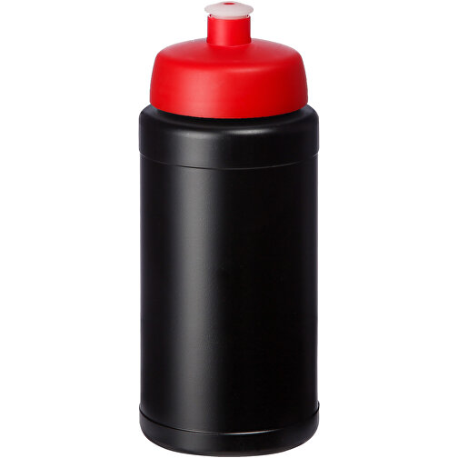 Baseline® Plus 500 Ml Sportflasche , rot / schwarz, HDPE Kunststoff, PP Kunststoff, 18,50cm (Höhe), Bild 1