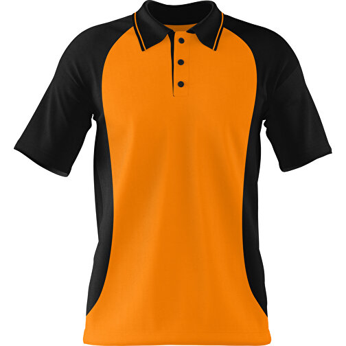 Poloshirt Individuell Gestaltbar , gelborange / schwarz, 200gsm Poly/Cotton Pique, S, 65,00cm x 45,00cm (Höhe x Breite), Bild 1