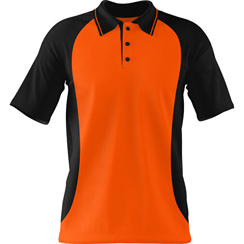 Poloshirt Individuell Gestaltbar , orange / schwarz, 200gsm Poly/Cotton Pique, S, 65,00cm x 45,00cm (Höhe x Breite), Bild 1